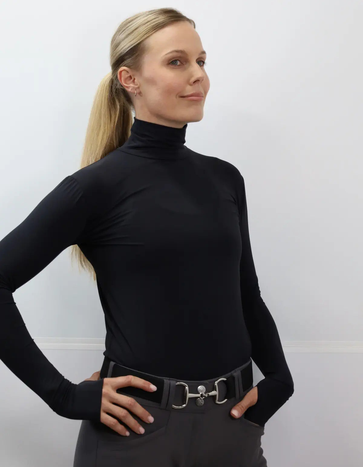 Kismet Turtleneck Shirt UV with Thumbhole “Alexa” Nude Extra Extra Small by TackNRider