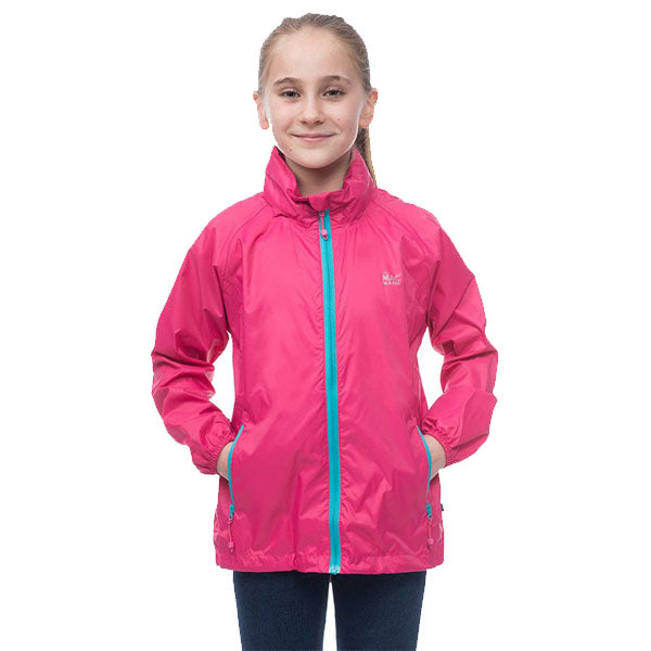 Rain jacket and windbreaker in fluorescent pink